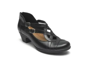 Abbott Curvy Black Leather Heel