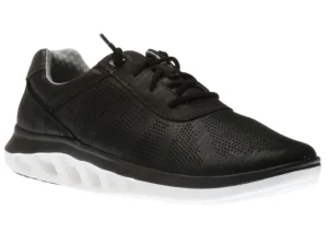 Activate Black Perforated Leather Lace-Up Sneaker