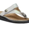 Alexandria White Leather Thong Sandal