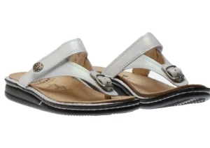 Alexandria White Leather Thong Sandal