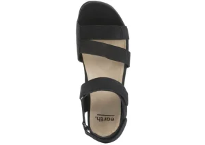Amal Black Leather Adjustable Strappy Sandal