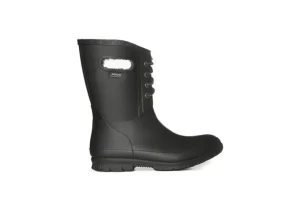 Amanda Plush Lace-Up Black Women's Insulated Rain Boot
