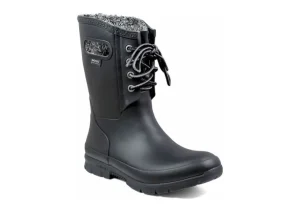 Amanda Plush Lace-Up Black Women's Insulated Rain Boot