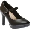 Ambyr Shine Black Leather Mary Jane Heel Pump