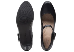 Ambyr Shine Black Leather Mary Jane Heel Pump