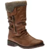 Andros Brown Knit Mid-Height Boot