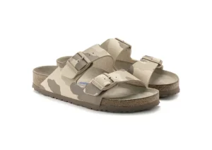 Arizona Soft Footbed Desert Soil Camo Grey Slide Sandal