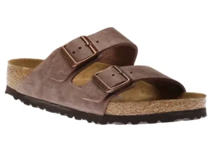 Arizona Soft Footbed Habana Brown Oiled Leather Slide Sandal