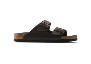Arizona Soft Footbed Habana Brown Oiled Leather Slide Sandal