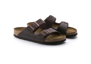 Arizona Soft Footbed Habana Brown Oiled Leather Slide Sandal