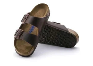 Arizona Soft Footbed Habana Brown Oiled Leather Slide Sandal