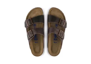 Arizona Soft Footbed Habana Brown Oiled Leather Slide Sandal