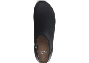 Barbara Black Burnished Nubuck Leather Ankle Boot