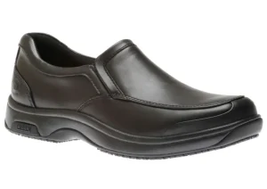 Battery Park Service Black Leather Slip-On Shoe