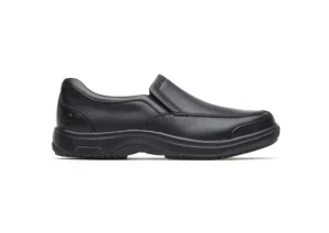 Battery Park Service Black Leather Slip-On Shoe