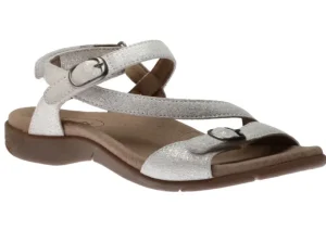 Beauty White Metallic Leather Slingback Sandal