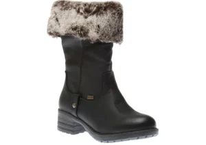 Belinga Black Faux Fur Trim Boot