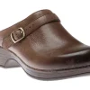 Berry Brown Milled Burnished Leather Clog