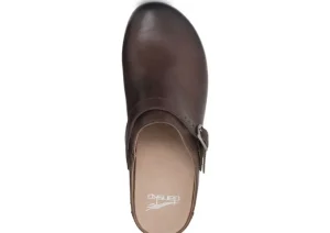 Berry Brown Milled Burnished Leather Clog