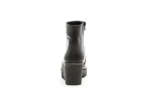 54.780.27 Black Leather Wedge Ankle Boot