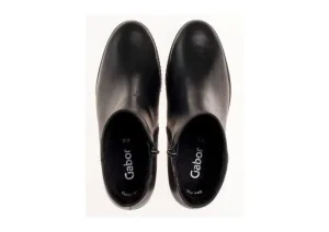 54.780.27 Black Leather Wedge Ankle Boot