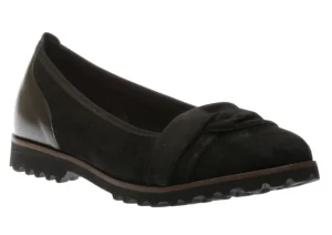 54.107.17 Black Suede Leather Ballet Flat