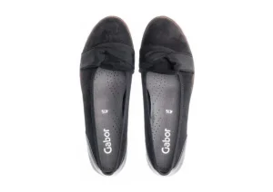 54.107.17 Black Suede Leather Ballet Flat