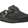 Boston Black Oiled Leather Clog