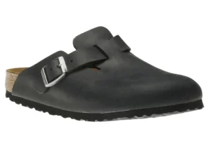 Boston Black Oiled Leather Clog