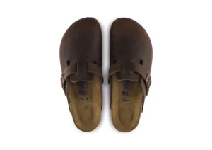 Boston Habana Brown Oiled Leather Soft Footbed Clog