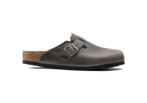 Boston Iron Grey Oiled Leather Clog