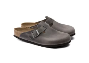Boston Iron Grey Oiled Leather Clog