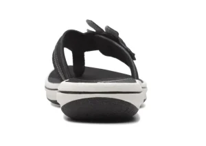 Brinkley Flora Black White Thong Sandal