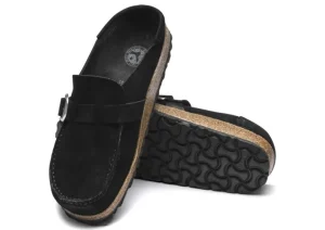 Buckley Black Suede Leather Clog