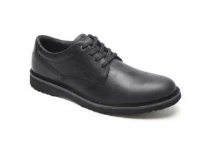 Cabot Black Nubuck Leather Plain Toe Lace-Up Derby Shoe