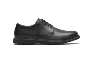 Cabot Black Nubuck Leather Plain Toe Lace-Up Derby Shoe