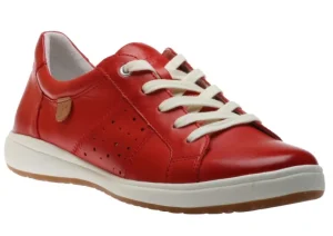 Caren 01 Red Leather Lace-Up Sneaker