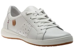 Caren 01 White Leather Lace-Up Sneaker