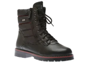 Castor Black Quilted Lace-Up Winter Boot