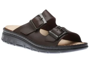 Cayman Men's Brown Leather Slide Sandal