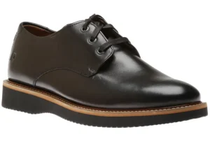 Clyde Black Leather Plain Toe Oxford Shoe