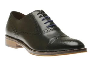 Conard Black Leather Cap Toe Dress Oxford
