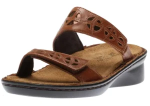 Cornet Brown Leather Slide Sandal