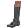 Cristallino Black Brown Leather Tall Boot