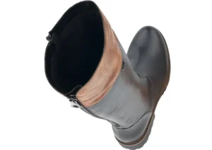 Cristallino Black Brown Leather Tall Boot