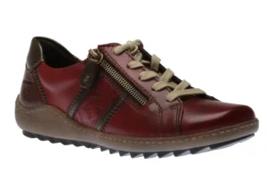 Cristallino Wine Leather Lace-Up Sneaker
