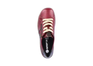Cristallino Wine Leather Lace-Up Sneaker
