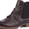 Cristallino Wine Ruched Leather Chelsea Boot