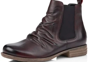 Cristallino Wine Ruched Leather Chelsea Boot