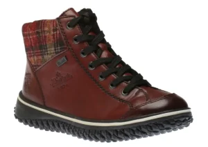 Eagle Wine Tartan Lace-Up Ankle Boot